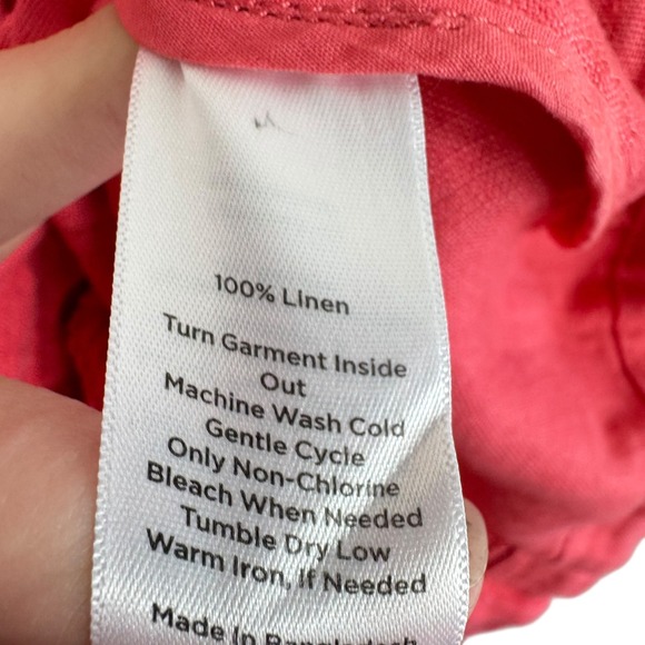 Talbots Women's Pink Washed Linen Utility Jacket Drawstring Waist Size Small - Picture 6 of 6